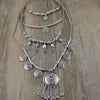 Desiree's Leather Silver Coin Necklace - BohoHip