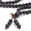 Tibetan Mala Lave Rock Bracelet Necklace - BohoHip