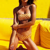 Sexy Retro Yellow Polka Dot Brazilian Bikini - BohoHip